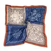 Lenço Retrô Artístico com Blocos de Cor Espinha de Peixe Paisley Novo Lenço Quadrado Criativo Lenço Decorativo de Pescoço Lenço Respirável Feminino