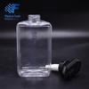 500ml transparente retangular plana garrafa de chuveiro gel de banho garrafa de plástico pet wash banho garrafa de plástico imprensa de lavagem garrafa