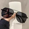 Óculos de Sol Armação Grande Sapo Lentes Aviador Rosto Grande Óculos de Sol com Senso Avançado Óculos Polarizados Anti-UV para Dirigir