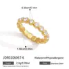 Anillo Original Jieding de Acero de Titanio con Circonita, Textura Dorada Arenosa, Patrón Martillado, Anillo de Pedrería, Joyería de Acero Inoxidable, Elegante y de Moda, Transfronterizo
