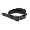 Cinturón de piel sintética con hebilla de perla para mujer, moderno, sencillo, elegante, con hebilla cuadrada, decorativo, con lunares