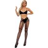 Medias de Rejilla Negra Transparente para Otoño e Invierno con Entrepierna Cruzada, Medias de Seda Sexy de una Sola Pieza para Piernas al Descubierto con Portaligas para Mujeres, Adelgazantes