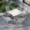 Juego de Mesa y Sillas de Hierro Forjado para Exteriores, Silla de Ratán para Exteriores, Balcón, Jardín Pequeño, Patio Mesa de Café, Juego de Tres Piezas de Sillas, Moderno y Sencillo