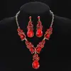 Conjunto de Joias Colar Brincos Pedra Preciosa Cristal Cross Mais Vendido Europeu Americano Luxo Banquete Acessórios de Noiva Fornecimento Direto da Fábrica