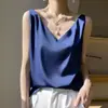 Atacado Transfronteiriço Verão Novo Estilo Camisola sem Mangas com Decote em V para Usar em Camadas ou Sozinha, Combinada com um Blazer, Seda Sintética