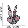 Patche Bordado Chama Vermelho Rosa Decoração da Moda Patche de Cowboy Ocidental Aplicação por Ferro Bordado Cabeça de Touro Decoração de Roupa