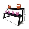 Soporte para Mancuernas de Tres Niveles para el Hogar de Múltiples Especificaciones Placa de Acero Engrosada Soporte Hexagonal Electrochapado para Mancuernas Estante de Almacenamiento para Exteriores