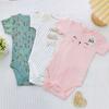 Roupas de Bebê Macacão de Algodão Triângulo Verão Recém-nascido Estampado Manga Curta Roupas de Pulo Roupas Infantis de Comércio Exterior