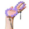 Pulsera de Cuarcita Transpirable Hielo Esmeralda Violeta de 12 mm Pulsera de Cristal Blanco Natural