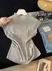 Design único, top regata puro e atraente estilo "hot girl" para mulheres, gola semi-alta, regata cintura de formiga, blusa básica fashion, preto