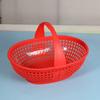 Cesta de plástico portátil para supermercado, cesta de plástico portátil de color rojo caqui, cesta de plástico portátil para compras en el mercado de frutas y verduras