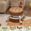 Taburete con Ruedas Giratorias para Uso Doméstico, Taburete Bajo con Ruedas, Silla Pequeña Infantil, Taburete para Sofá de Sala de Estar, Taburete para Cambiarse los Zapatos, Taburete Redondo para Abrir Paquetes