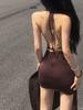 2025 Vestido de Tirantes Halter de Cuello en V para Chica Sexy Verano Nuevo Estilo Falda Ajustada de Alta Gama Elegante Falda Línea A