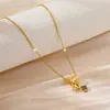 Comercio exterior transfronterizo simple moda titanio acero collar mujeres no se desvanece lujo todo combina personalidad estilo coreano cadena clavícula joyería