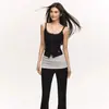 10183 # Estilo Novo de Verão Renda Pura Renda Botão Design Camisola Slim Fit Peça Única Feminina com Bojo