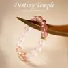 Nuevo Pulsera de Cristal Rosa del Mar de China Oriental Estilo Chino Cristal Natural para Mujer Venta al por Mayor Pulsera de Cristal Fresa Amor para Niñas Diseño Regalo