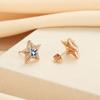 Pendientes de Estrella de Mar Imitación Moissanita Dorados Champagne No Descolorables para Mujer, Pendientes Pequeños Frescos Exquisitos y Modernos con Diamantes Completos Creativos