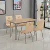 Juegos de mesa y sillas, diseñados específicamente para cafeterías escolares, restaurantes, tiendas de té de burbujas y establecimientos de comida rápida.; mesas y sillas de comedor sencillas de grado comercial