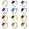 Anillo de titanio con gema para hombre, moderno y sencillo, joyería de anillo de comercio exterior transfronterizo