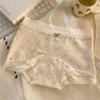 Cueca Boxer Feminina 100% Algodão, Estampa Floral Cintura Média Ajustada ao Corpo Todo em Algodão 10A Gancho Estendido Algodão Cru Cueca Boxer