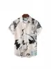 Estilo Étnico Nueva Camisa Hawaiana de Verano Patrón de Grulla en Spray Impresión 3D Top de Moda para Hombres