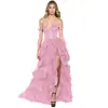 Vestido de Novia Romántico Estilo Europeo de Verano 2026, Estrellado, Esponjoso, con Cola Larga, de un Solo Hombro, Ceñido a la Cintura, para Niñas