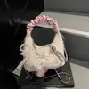 Bolsa Cruzada Tipo Nube Coreana para Mujer Versátil para el Trabajo Bolso de Hombro con Cadena Bolso de Mano Simple Casual Bolso Tote Pequeño