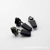 Accesorios de cremallera con resorte autoblocante, metal, níquel negro, blanco eléctrico, n.° 3, n.° 5, resina de nailon, tirador de cremallera frontal y trasera