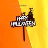 Nueva decoración para tarta de Halloween, castillo, murciélago, doble acrílico, tarjeta de inserción para tarta, suministros para fiestas, decoración para tartas