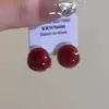 Pendientes Retro Franceses de Color Rojo Vino Contrastante Diseño de Nicho Pendientes Elegantes Otoño e Invierno Nuevos Pendientes de Lujo Accesible