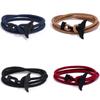 Pulsera Trenzada de Cuerda Estilo Ancla Cola de Ballena Serie Océano Línea Milán para Pareja Pulsera Hecha a Mano para Hombres y Mujeres