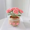 Tulipa em Vaso Buquê Lã Tricô à Mão DIY Pacote de Material Crochê Enfeites Caseiros Flor Imortal Metabo