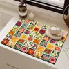 Tapete secante de tierra de diatomeas estilo pintura al óleo, tapete absorbente para encimera de cocina, tapete para mesa de comedor, tapete antideslizante con aislamiento térmico para barra de café