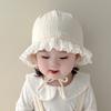 Versión coreana de gorro para bebé primavera y otoño protector solar para bebé sombrero de corte protección fontanela fetal sombrero de pescador moda