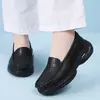 Zapatos de enfermera para mujer con suelas blandas, transpirables, de corte profundo, cómodos, antideslizantes, versátiles, de tacón medio, suela gruesa, que aumentan la altura, zapatos de trabajo médicos