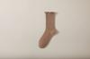 Calcetines de Otoño e Invierno para Mujer Negros Anti-Pilling con Borde de Oreja y Caña Media