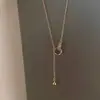 Nuevo Collar de Corazón con Diamantes Rojos de Pony Vintage para Mujer, Cadena de Suéter de Lujo de Gama Alta de Nicho, Accesorio Elegante