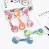 Fábrica Directa de Juguetes Resistentes a Mordidas y Limpieza Dental para Perros Teddy Bichon Border Collie Suministro Directo Juguete Trenzado de Cuerda de Algodón para Perros Mascotas Color Caramelo
