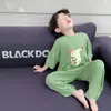 Primavera, Verano y Otoño Delgados Estilo Coreano Sueltos Modal Pijama de Bebé para Niños de Manga Corta Traje de Ropa para el Hogar