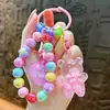 Llavero de oso con cuentas infundidas en aceite transfronterizo, botella de arena líquida, colgante de pulsera colorido, recuerdo, regalo pequeño, venta al por mayor de comercio exterior