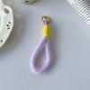 Cordón de peluche para teléfono móvil, llavero con cámara a color, pulsera antipérdida, cuerda, bolsa de taza, cordón corto tejido