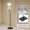Soporte de Exhibición de Maniquí Original de Cuerpo Plano para Tienda de Ropa de Mujer, Accesorios de Maniquí de Medio Cuerpo Femenino para Escaparate de Tienda de Ropa