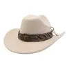 Aliexpress Amazon Novo Chapéu de Aba Larga Estilo Étnico Chapéu de Jazz Chapéu de Lã Chapéu de Cowboy Ocidental Yzd053