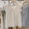 Camisetas Coreanas Babydoll Dulces para Mujer con Mangas Volantes Feifei de Verano Estilo Francés, Ajustadas y Versátiles, que Reducen la Edad