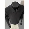 Novedad Otoño 2026 Estilo Hong Kong Tallas Grandes Camisa Polo de Manga Larga Cuello Solapa M-5X HT26882-Especial P22