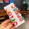 Conjunto de presilhas de cabelo de Natal fofo desenho animado borracha macia boneco de neve laço presilha bico de pato cabelo de bebê franja presilha lateral adorno de cabeça