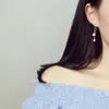 Aretes Largos de Borla de Plata Esterlina S925 Aretes de Moda Coreana Aretes de Celebridad de Internet 2021 Nueva Tendencia Incrustación de Zircón