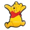 Novos sapatos de buraco de desenho animado europeu e americano Winnie the Pooh sapatos fivela de sapato de flor fivela decorativa de borracha macia PVC joia