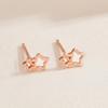 925 brincos de prata esterlina oco estrela stud feminino amor IOU micro incrustado zircão brincos pequenos simples moda jóias atacado