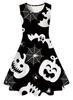 Amazon Halloween Esqueleto Travieso Divertido Infantil Estampado Digital 3D Vestido sin Mangas para Niñas Verano Estilo Delgado